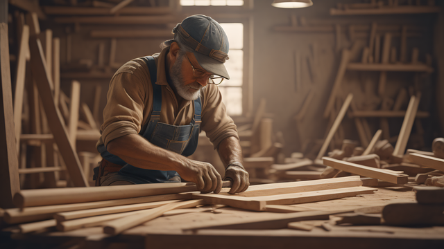 En snickare i sin verkstad på Öckerö